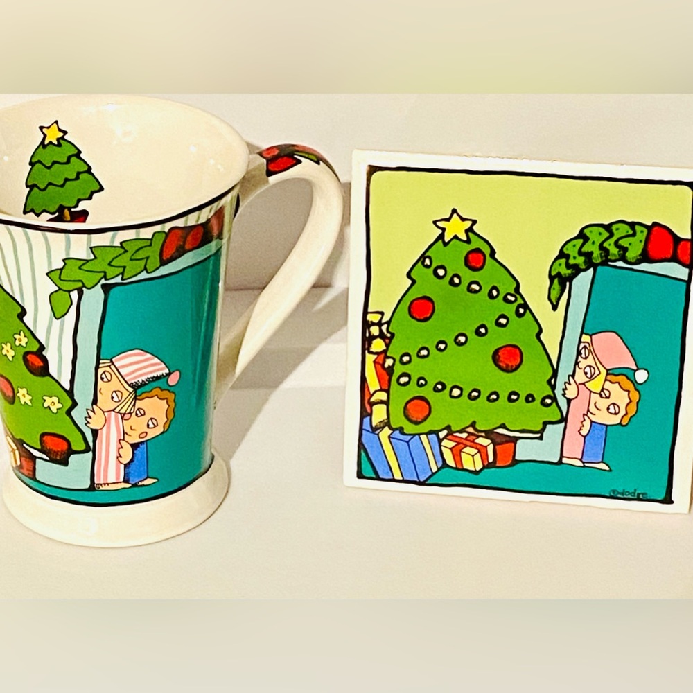 CHRISTMAS CERAMIC MUG & COASTER URSULA'S CHRISTMAS By URSULA DODGE